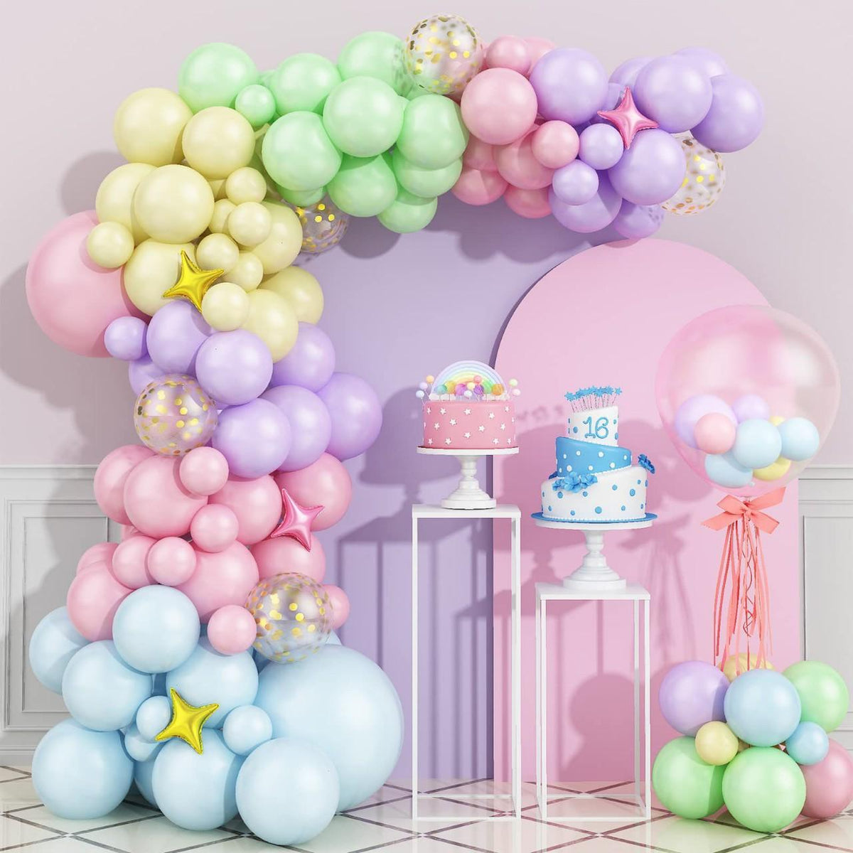 FREE 12 PCS 3D BUTTERFLY WITH Complete Set 91-Piece Premium Blue Balloon Garland Kit for Party Decoration, Unisex Balloon Arch Set for All Ages