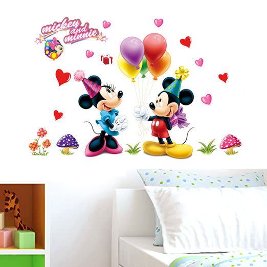 Mickey Mouse Home Decoration animals tree bridge baby children cartoon bedroom room decor wall stickers removable kids nursery decal sticker Wall Decoration Stickers wall deco Mickey Balloon