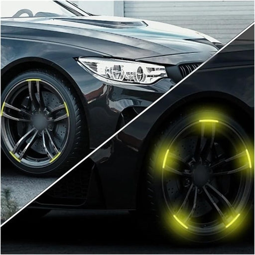 20Pcs Car Tire Rim Reflective Sticker Night Safety Warning Strip Motorcycle Bike Auto Wheel Hub Refl