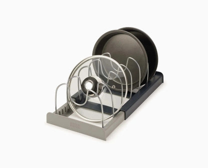 Expandable Pot and Pan Organizers Rack, Kitchen Cabinet Organizer, Pot Lid Drain Rack, Drawerstore