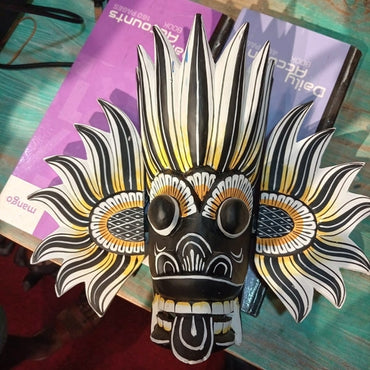 Traditional Sri Lankan Gini Raksha Handcrafted Wooden Mask Model 1