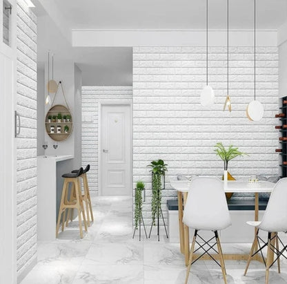 3D PE Foam Brick Home Decor Wall Sticker - 70 X 77 Cm DIY Solution