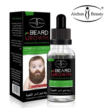 Men Liquid Beard Mustache Growth Essential Oil Fast Enhance Facial Whiskers 40ML