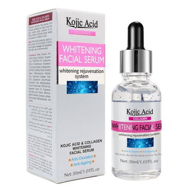 Kojic Acid Collagen Facial Serum Hydrating Brightening Freckle Dark Spot Care Essence