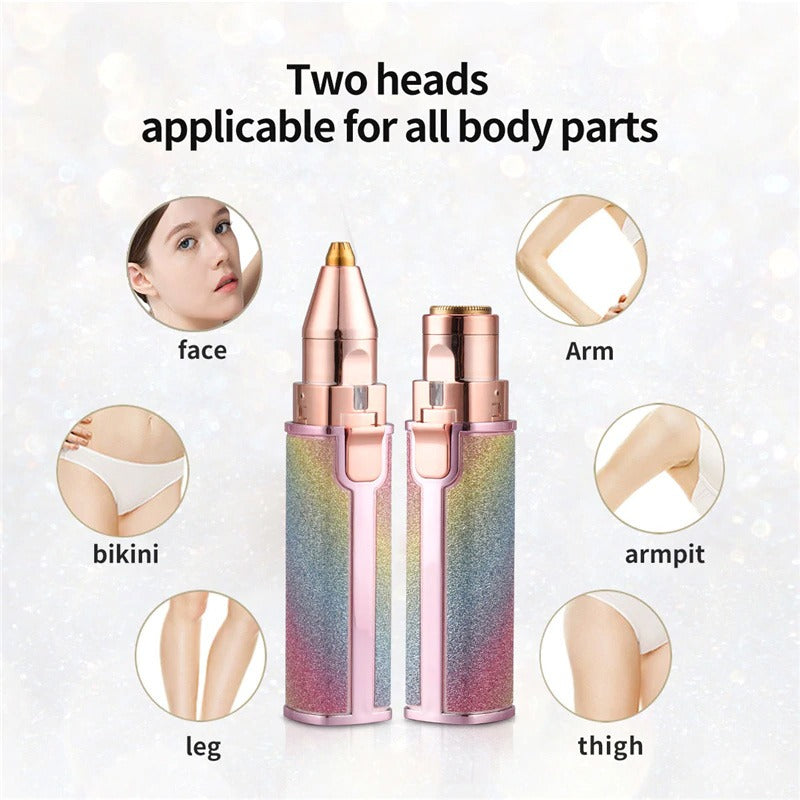 Painless Facial Hair Remover: 2-In-1 Rechargeable Kit for Women