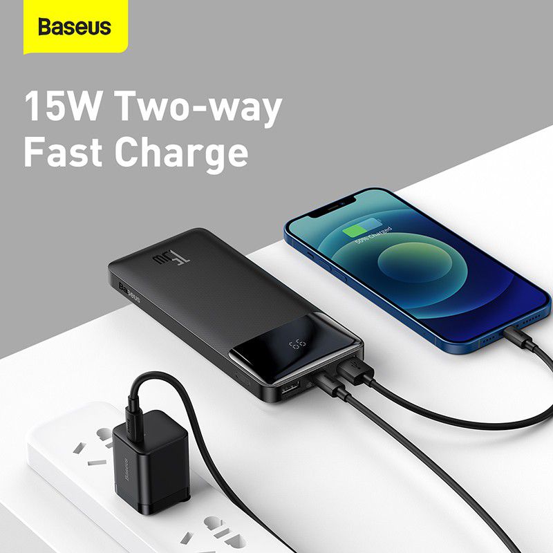 Baseus 10000mah 15W Fast Charging Type-C Output Power Bank with Digital Display