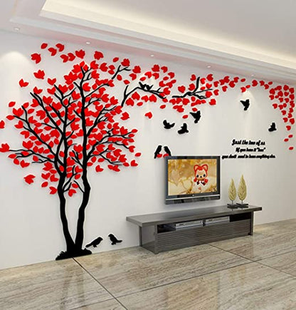 Buy More 3.3 x 6.6 Feet 3D Couple Tree DIY Wall Stickers Crystal Acrylic Wall Decals Wall Murals Nursery Living Room Bedroom TV Background Home Decorations Arts Wall Decoration sticker wall stickers Flower Sticker Tree Stickers
