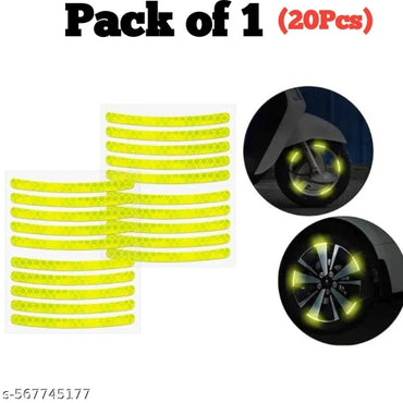 Reflective Tyre Wheel Strips Stickers Decals for Car Motorcycle Bike Bicycle Night Safety [20Pcs]