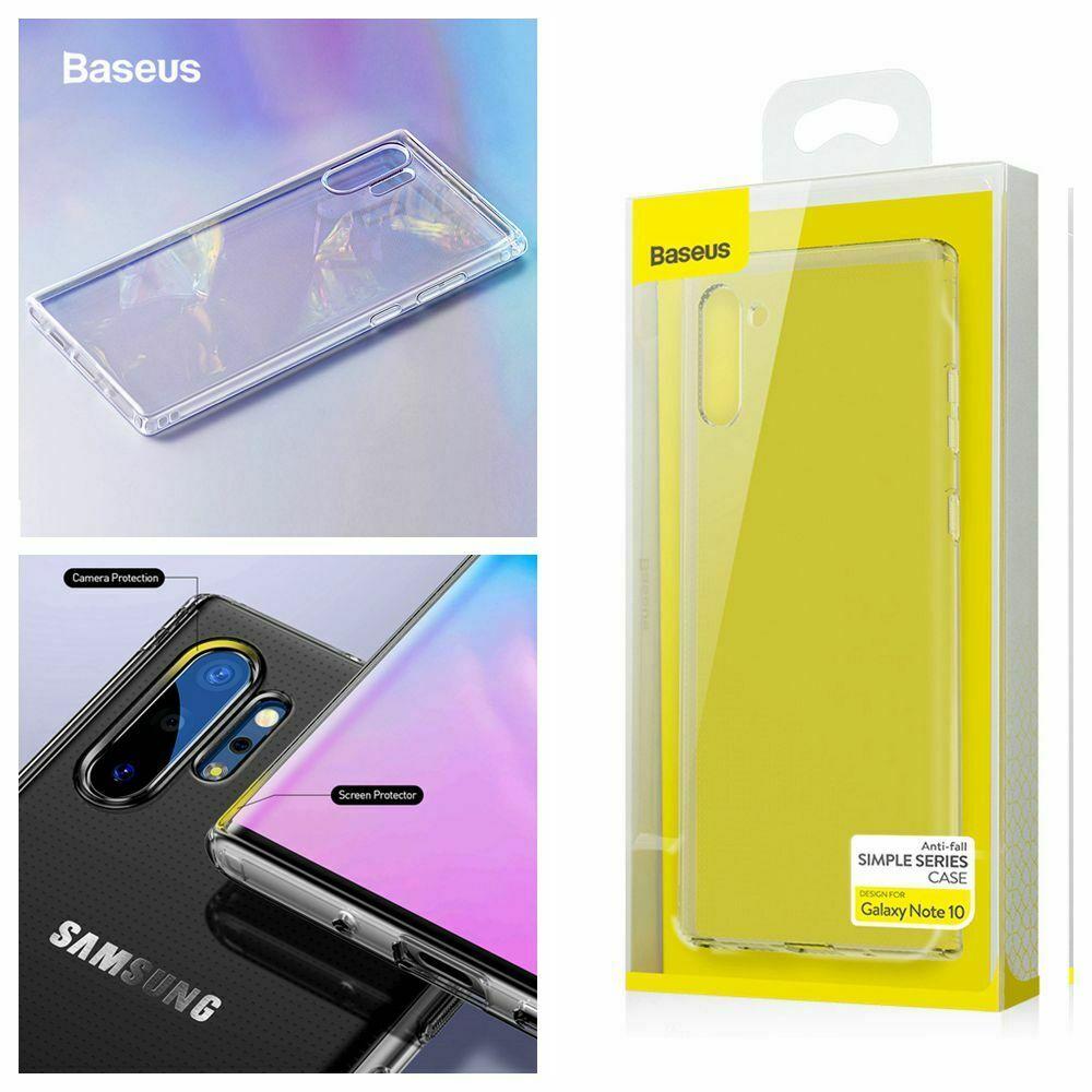 100% Genuine BASEUS Simple Series Clear Anti-drop TPU Phone Case for Samsung Galaxy Note 10