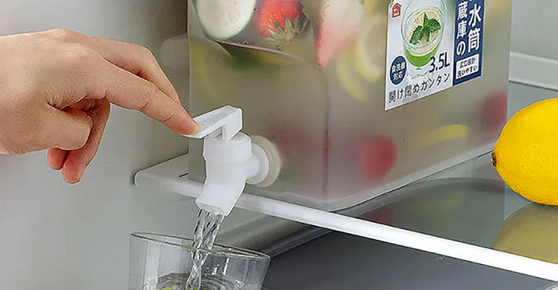 3.5L Fridge Beverage Dispenser with Faucet: Leakproof Cold Drink & Juice Bucket