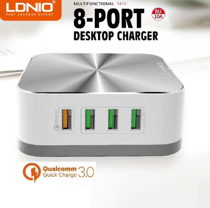 Ldnio A8101 Qualcomm Fast Charge 3.0 with 8 USB Port Desktop Charger