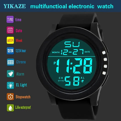 Men Sport LED Watches Top Brand Men Digital Clock Multi-Functional Rubber Man's Watch