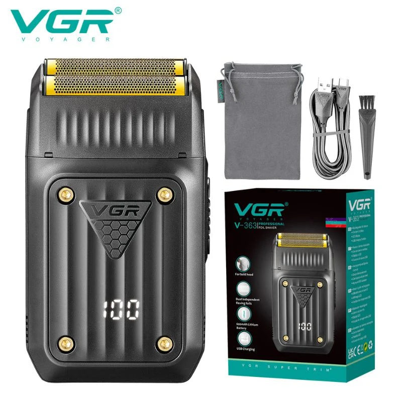 VGR V-363 Professional Ultra-Thin Electric Shaver - Rechargeable Razor for Face Care, Beard Trimmer With Reciprocating Blade,