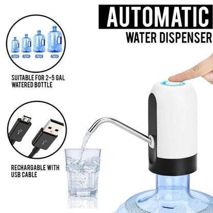 Portable Water Pump Rechargeable Electric Water Dispenser, with USB Cable for 19L and 5L Water Bottle Water Pump Automatic Touch Electric Rechargeable Dispenser