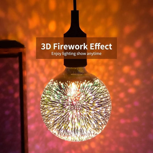 Fireworks Decorative Light Bulb, E26 Base, 4W, AC100-240V, Glass Bulbs with Soft Warm Light, Shiny D