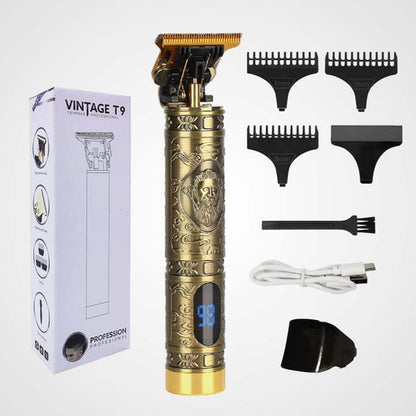Vintage T9 Men's Hair Clipper Electric Shaver Rechargeable Hair Trimmer Beard Clipper