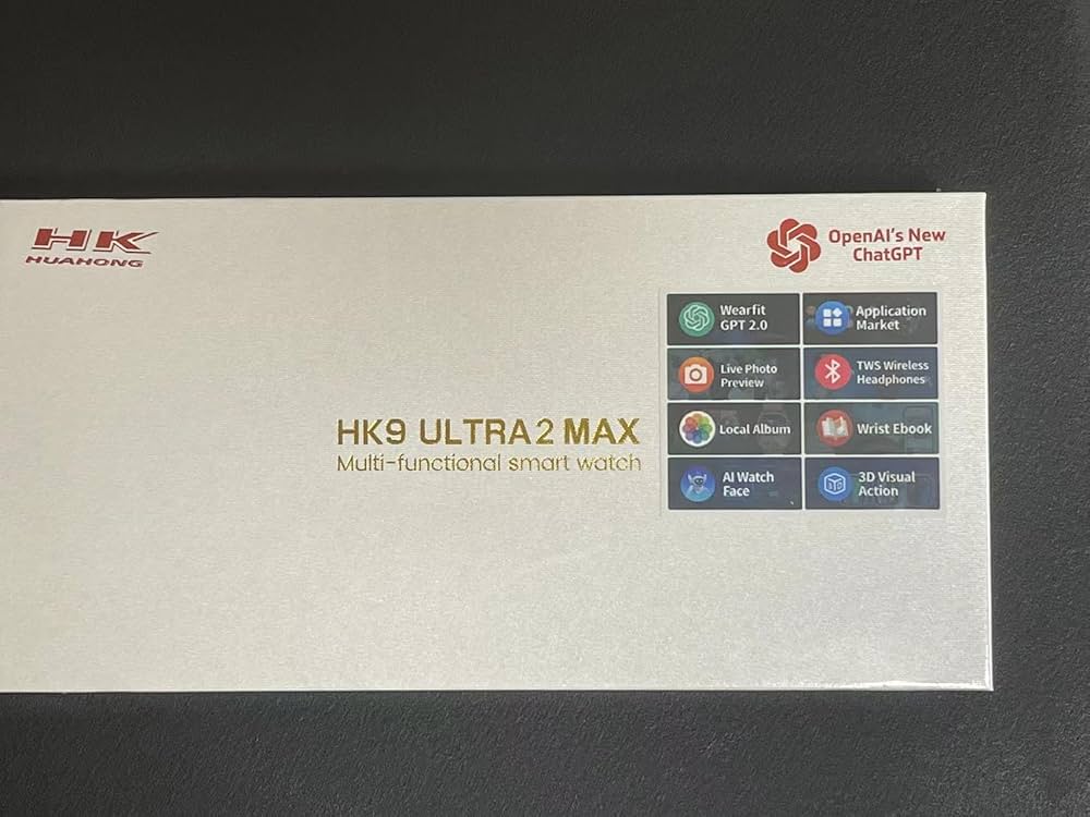 HK 9 Ultra 2 Max Gen4 Smartwatch 49mm AMOLED Screen 2GB Rom ChatGPT2.0 Compass Local Music TWS OLED Smart Watch for Men and Women