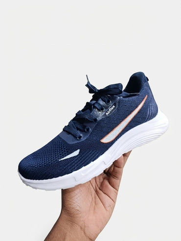 Men's Navy Mesh Running Shoe - Lightweight Athletic Trainer