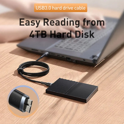 Baseus Cafule Converter Cable USB 3.0 Male To Micro-B 1M - Dark Grey (CADKLF-D0G)