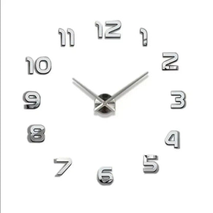 Frameless DIY Wall Clock & Decal – Silent Wall Decor, 40×40 / 50×50 / 40×120 Cm