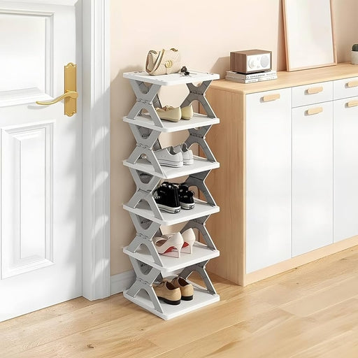 6 Tier Shoe Rack Organizer- Narrow Free Installation Foldable