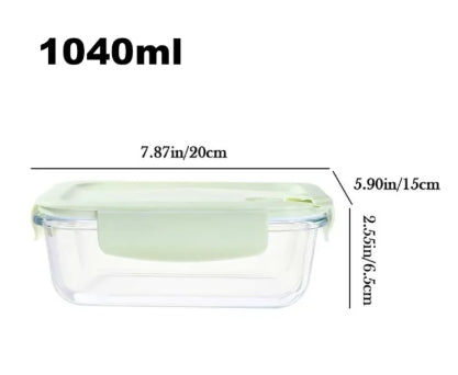 Microwave Safe Food Storage Bowl Airtight & Leak-Proof SNAP Locking LIDS&Built-in AIR Vent-Rectangle