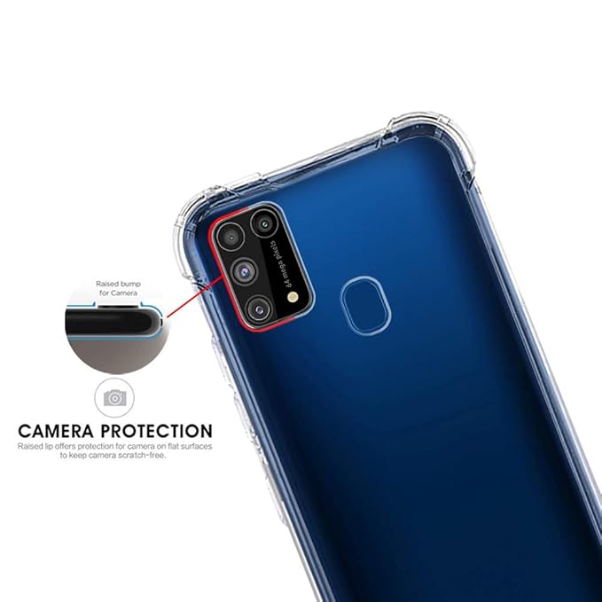 Samsung Galaxy M31 Shockproof Bumper Ultra Clear Slim Anti-Slip Grip Soft Flexible Back Cover