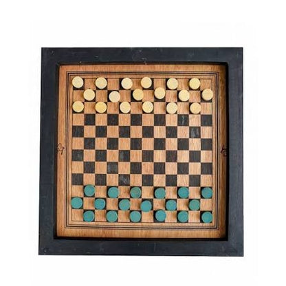 Wooden Checker Daam Board with Coins (Aprox 43 X 43Cm)