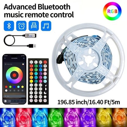 RGB LED Strip Light 2/3/5M, USB Powered with Remote & Bluetooth Control