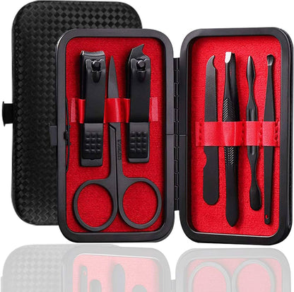 Manicure 7 - 1 Kit Stainless Steel Pedicure Kit Nail Grooming Kit Travel Case Set Nail Care Cutter Trimmer Professional Pedicure Kit Nail Scissors Grooming Kit With Leather Travel Case