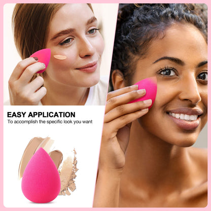 03 Pieces Makeup Sponges 3 Pack for Sensitive Skin | Wet & Dry Beauty Blender for Foundation, Cream, Powder Blenders Beauty Sponges Egg Shaped Blending Sponge Foundation Applicator Cosmetic Sponges