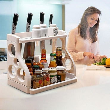Kitchen Seasoning Seasoning Two-Layer Storage Knife Rack Sundries Storage Storage Organizer