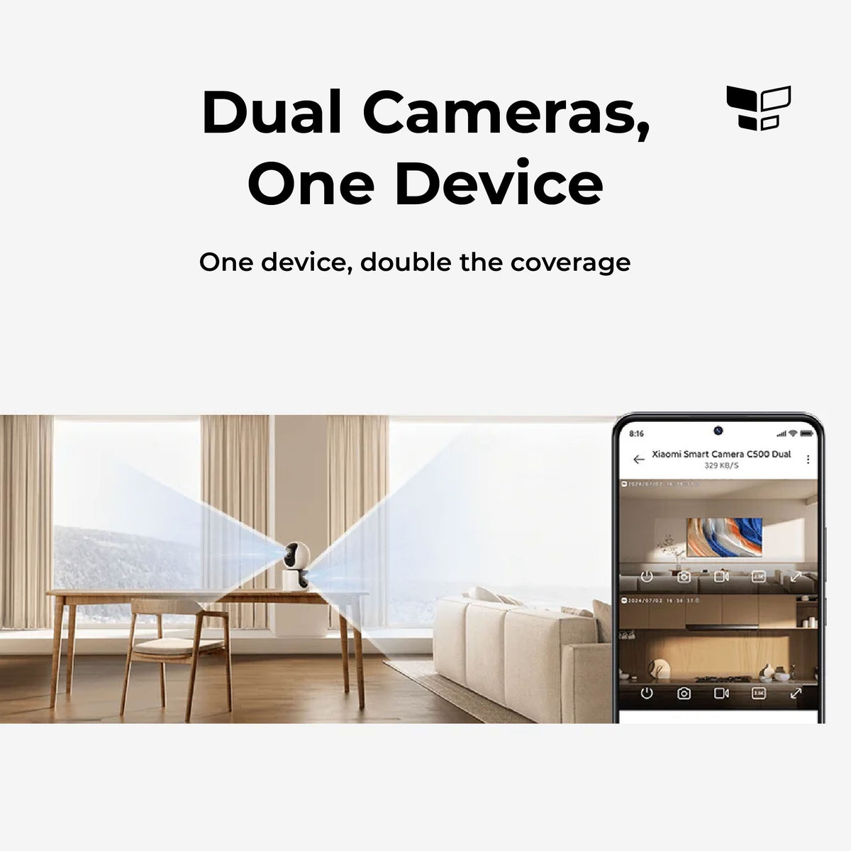XIAOMI C300 Dual Smart 3MP Dual-Lens Security Camera with Dual-Band Wi-Fi 6 Camera