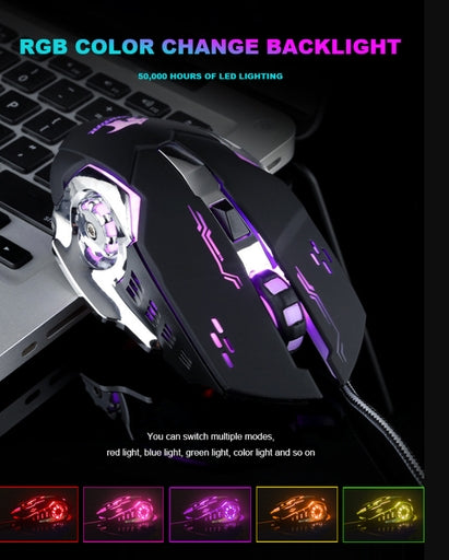 BAJEAL G8 Gaming Mouse DPI Adjustable LED RGB Wired USB 3200DPI Mouse