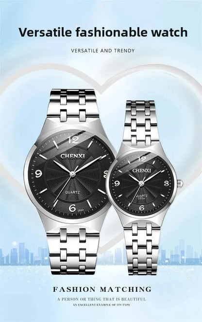 BAISHENG Brand Couple Quartz Watch Thin Waterproof Simple Men & Women Wristwatch Fashion Lover