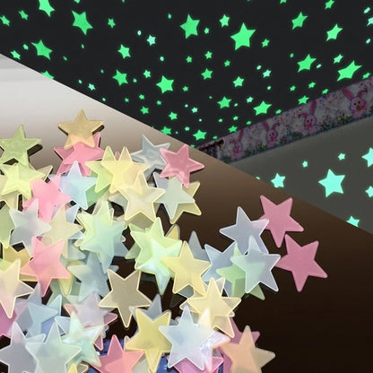 3D Stars Glow in the Dark Wall Stickers and Decor for Kids Baby Room Bedroom