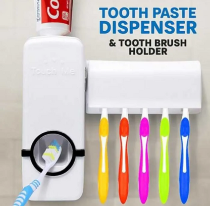 Toothbrush Holder with Toothpaste Sqeezer