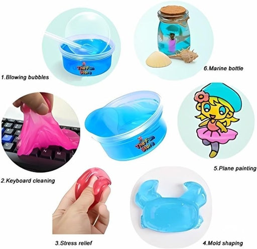 Magic Clay Slime Crystal Colour Blowing Bubbles 12Pcs in One Pack