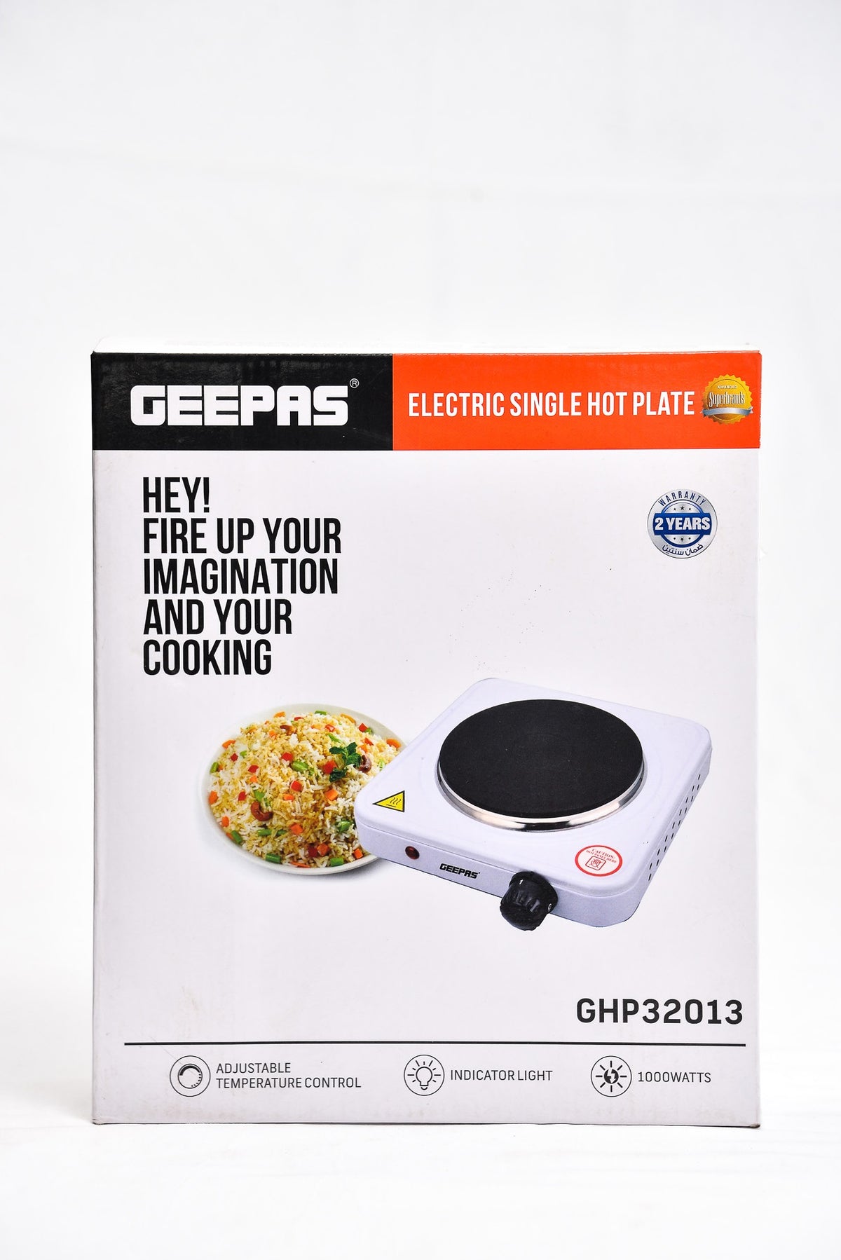 Geepas 1000W Single Hot Plate - Flexible & Precise Table Top Cooking - GHP32013