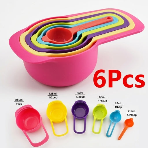 6 Pcs Measuring Spoon Set - Multicolor Measuring Cup ,Cake Baking Accessories