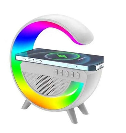 Wireless Charger Atmosphere Lamp, 4-in-1 Bluetooth Speaker, Music Clock Alarm, Dimmable Night Light
