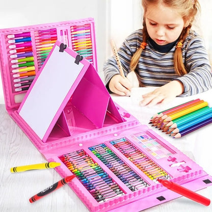 208PCS/168PCS Kids Painting Drawing Art Set with Crayons Oil Pastels Watercolor Markers Colored