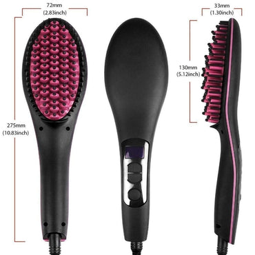 Sonashi 2-in-1 Ceramic Hair Straightener Brush with LCD Display for Easy Hair Styling & Care