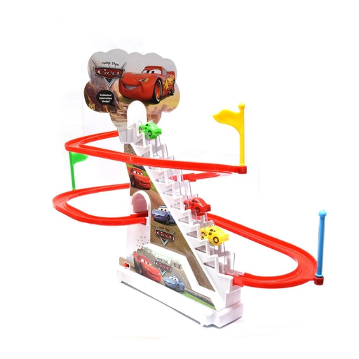 CAR Chasing Ladder Race Track Game Set - Playful Roller Coaster Playset with LED Flashing Lights