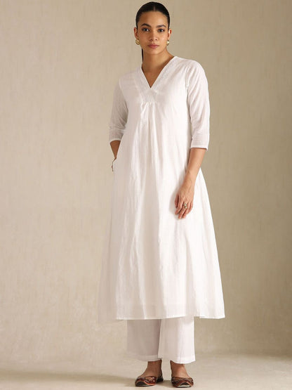 Women Embroidered Tiered Kurta with Palazzos