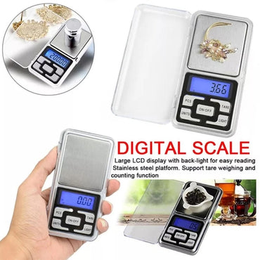 Electronic Pocket Scale 0.01G Precision Digital Scale 200G/500g for Gems, Jewelry, Medicine & Kitche
