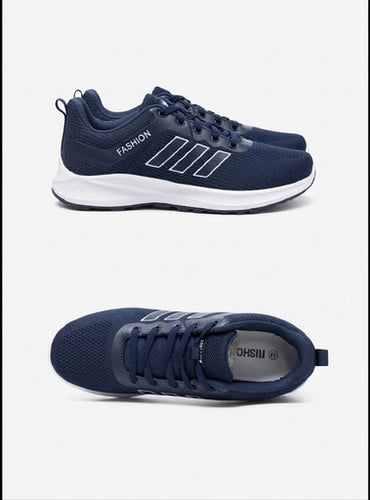 Women's Navy Blue Mesh Sports Shoe - Lightweight Fitness Runner