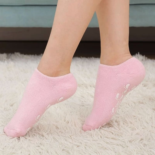 2Pcs Silicone Feet Care Socks Moisturizing Gel Heel Thin Socks with Hole Cracked Foot Skin Care