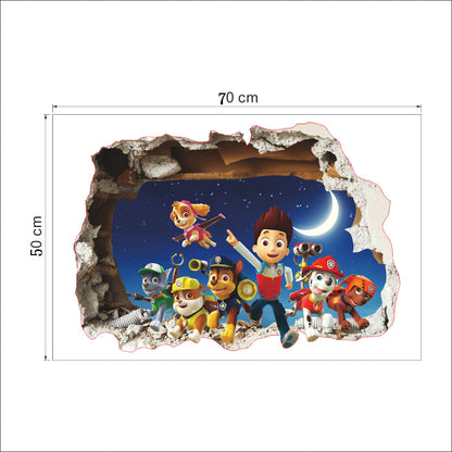 PAW Boy Patrol Wall Sticker Cartoon 3D Effect Decorative Wall Decal Home Decor Gifts for Kids Rooms Nursery room wall decoration children toys kids stickers