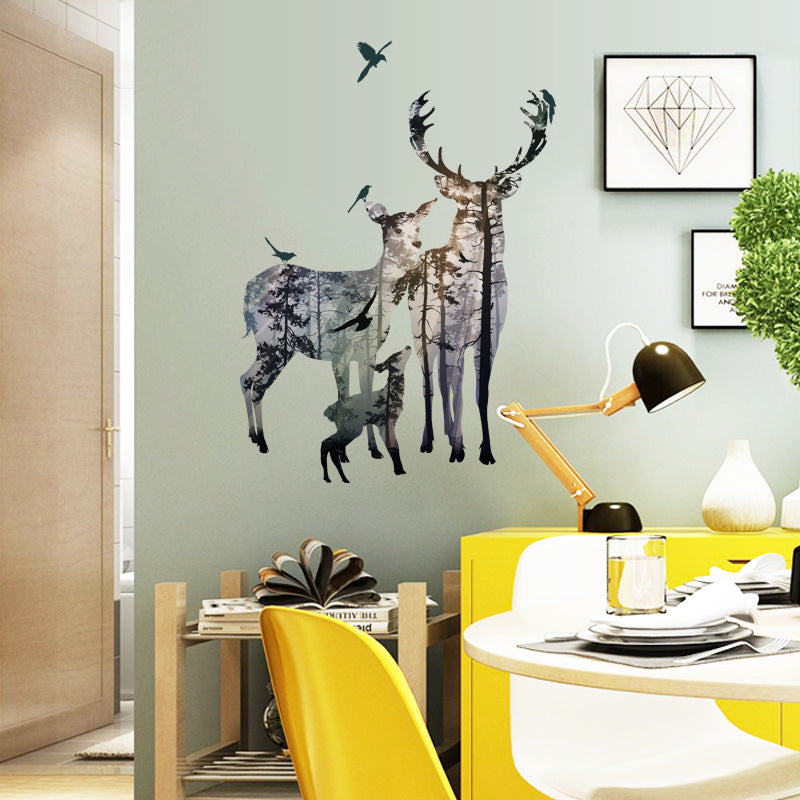 Mirror Dear Wall Deco Beautiful Sticker Butterfly Bird sticker plants room wallpaper bedroom nursery window wall decoration
